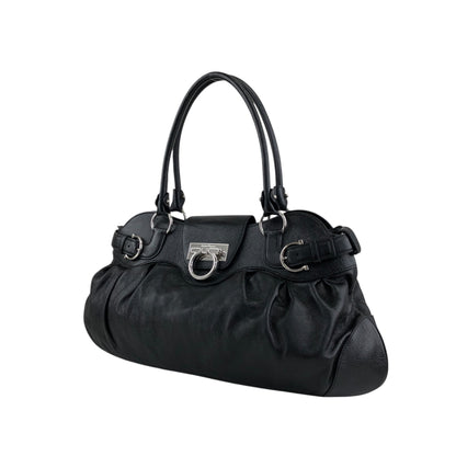 Salvatore Ferragamo Gancini Handbag Black Vintage 5aexwa