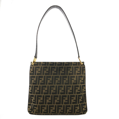 FENDI Zucca Jacquard Leather Shoulder bag Brown Vintage nxiyf3