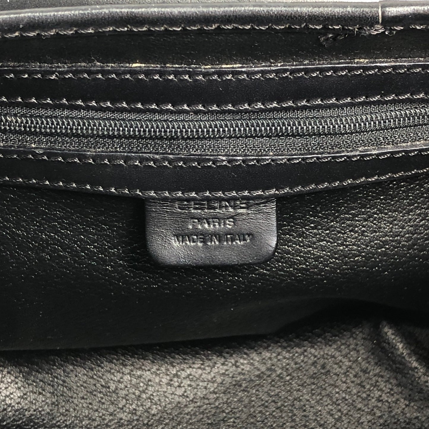 CELINE Macadam Handbag Vanity bag Black Vintage c64kav