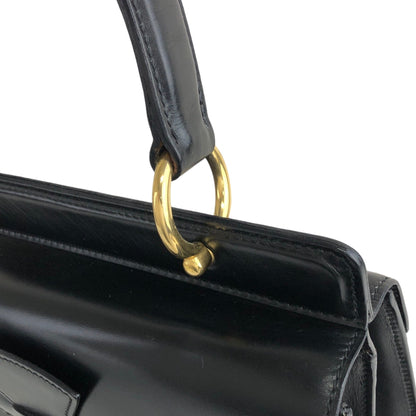 CELINE Horseshoe Handbag Black Vintage inur4a