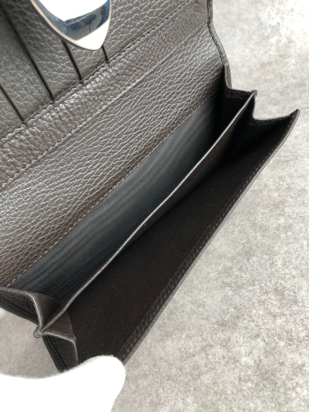 GUCCI Logo Long Wallet Brown Vintage aw4six