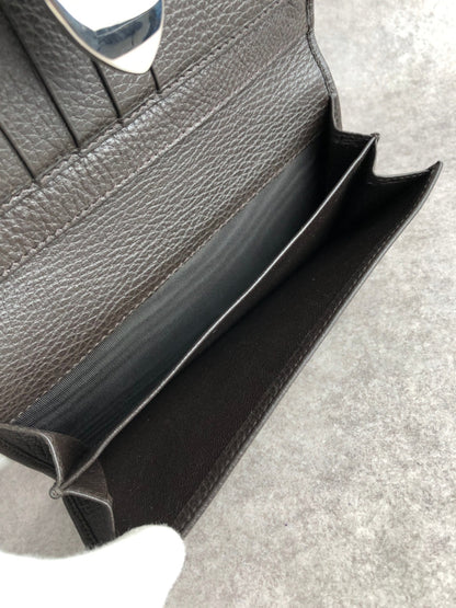 GUCCI Logo Long Wallet Brown Vintage aw4six