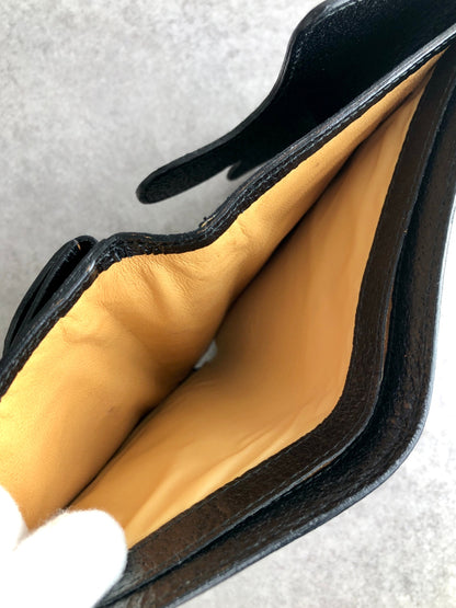 GUCCI Horse Bit Trifold Wallet Black Vintage xhjptb