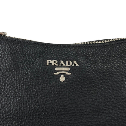 PRADA Logo Shoulder bag Black Vintage j4hmuw