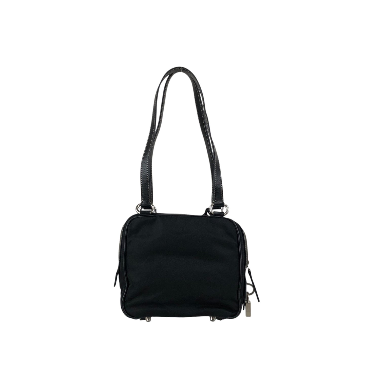PRADA Triangle Logo Handbag Shoulder bag Black Vintage ntuyze