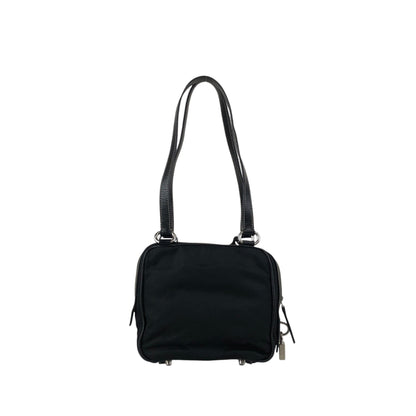 PRADA Triangle Logo Handbag Shoulder bag Black Vintage ntuyze