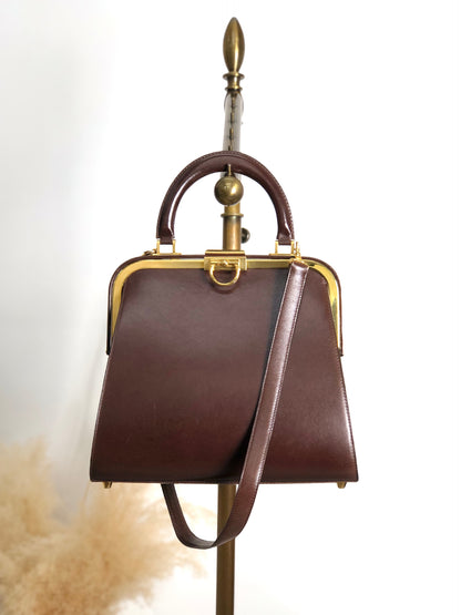 Christian Dior Metal Closure Two-way Handbag Shoulder bag Brown Vintage 2iixfe