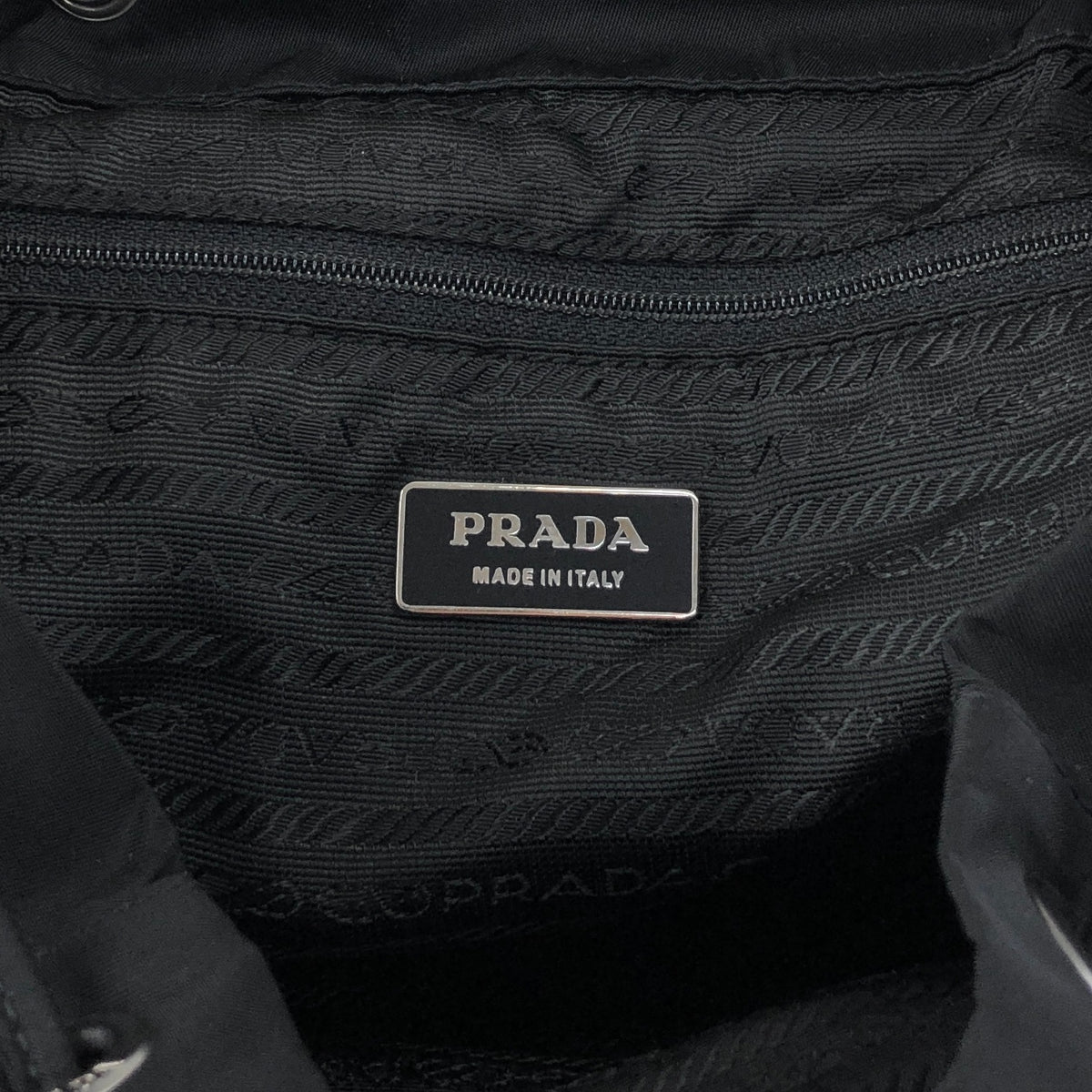 PRADA Tessuto Triangle Logo Double Pocket  Backpack Black Vintage cz4rjs