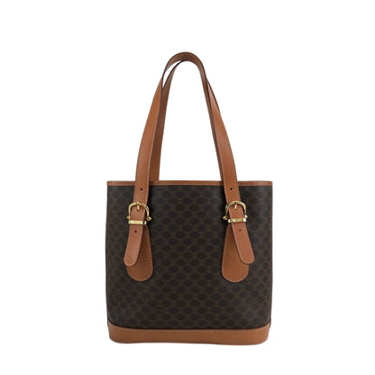 CELINE Macadam Blason Handbag Totebag Brown Vintage 8jw5jg