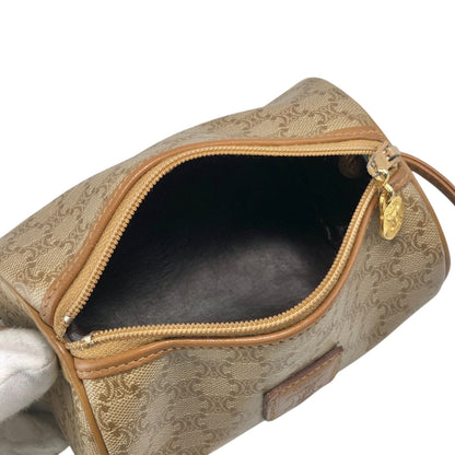 CELINE Macadam Blason Small Shoulder bag Beige Vintage n3gs7s