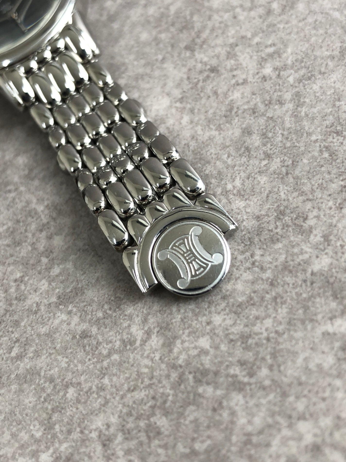 CELINE Blason Watch Silver Vintage kttdxr