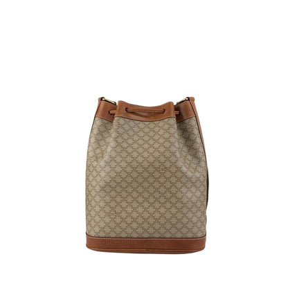 CELINE Macadam Blason Drawstring Shoulder bag Beige Vintage xyjee7