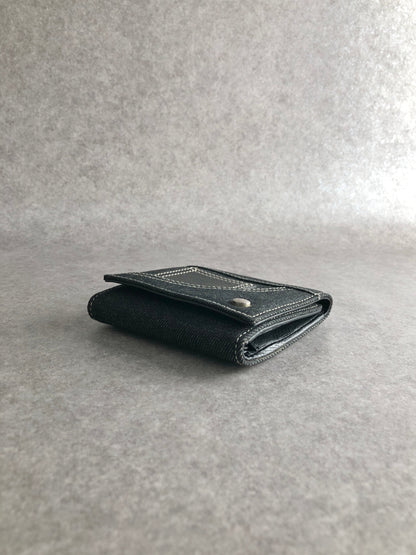 Christian Dior CD Logo Trifold Wallet Black Vintage 3wudpt