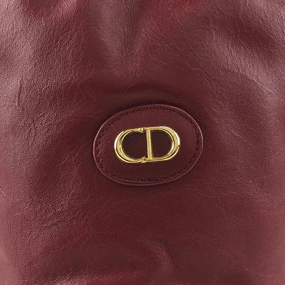 Christian Dior CD Logo Drawstring Shoulder bag Red Vintage smgt7i