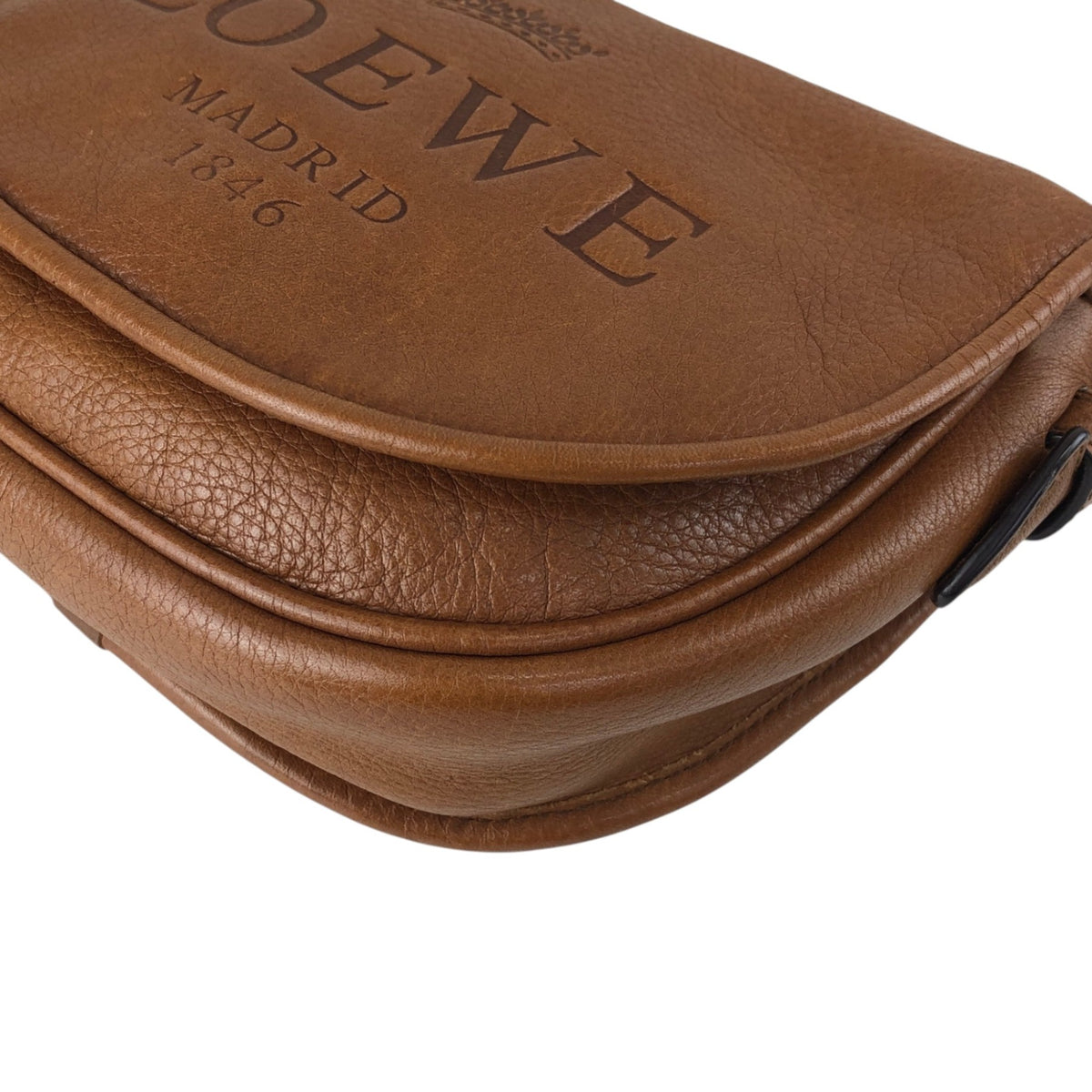 LOEWE Logo Embossed Shoulder bag Brown Vintage 6n4xku