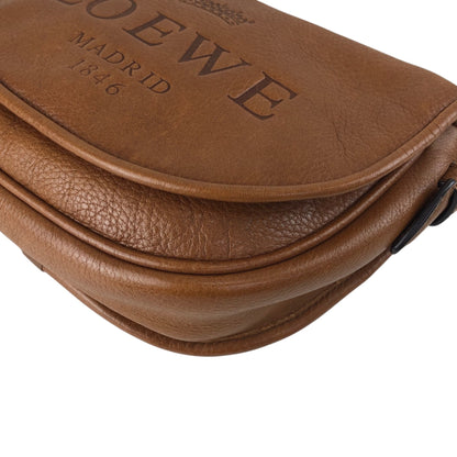 LOEWE Logo Embossed Shoulder bag Brown Vintage 6n4xku
