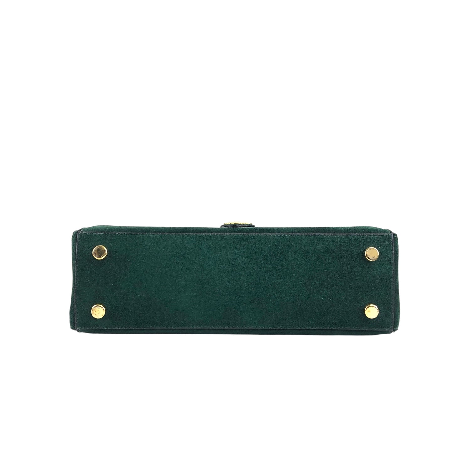 CELINE Blason Emblem Motif Handbag Green Vintage pga8es