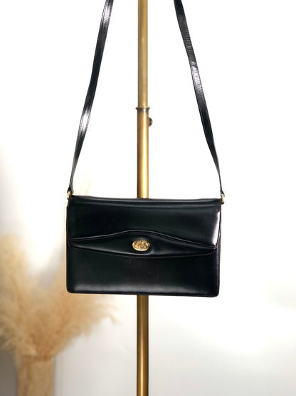 GUCCI GG Logo Shoulder bag Black Vintage ha84zp