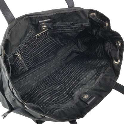 PRADA Tessuto Triangle Logo Double Pocket Totebag Black Vintage pbxxz8