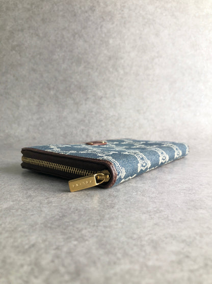 CELINE Blason Paris Macadam 長版皮夾 Indigo Vintage b5eenm