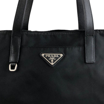 PRADA Tessuto Triangle logo Totebag Black Vintage rkbgyy
