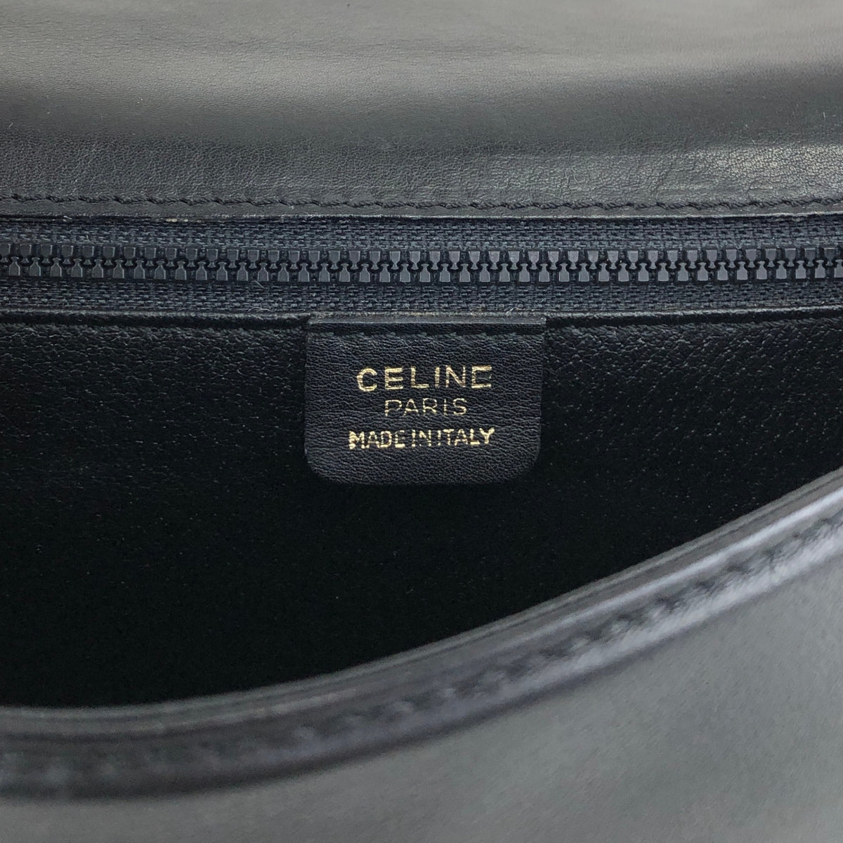 CELINE Gancini Shoulder bag Black Vintage b3ugaa