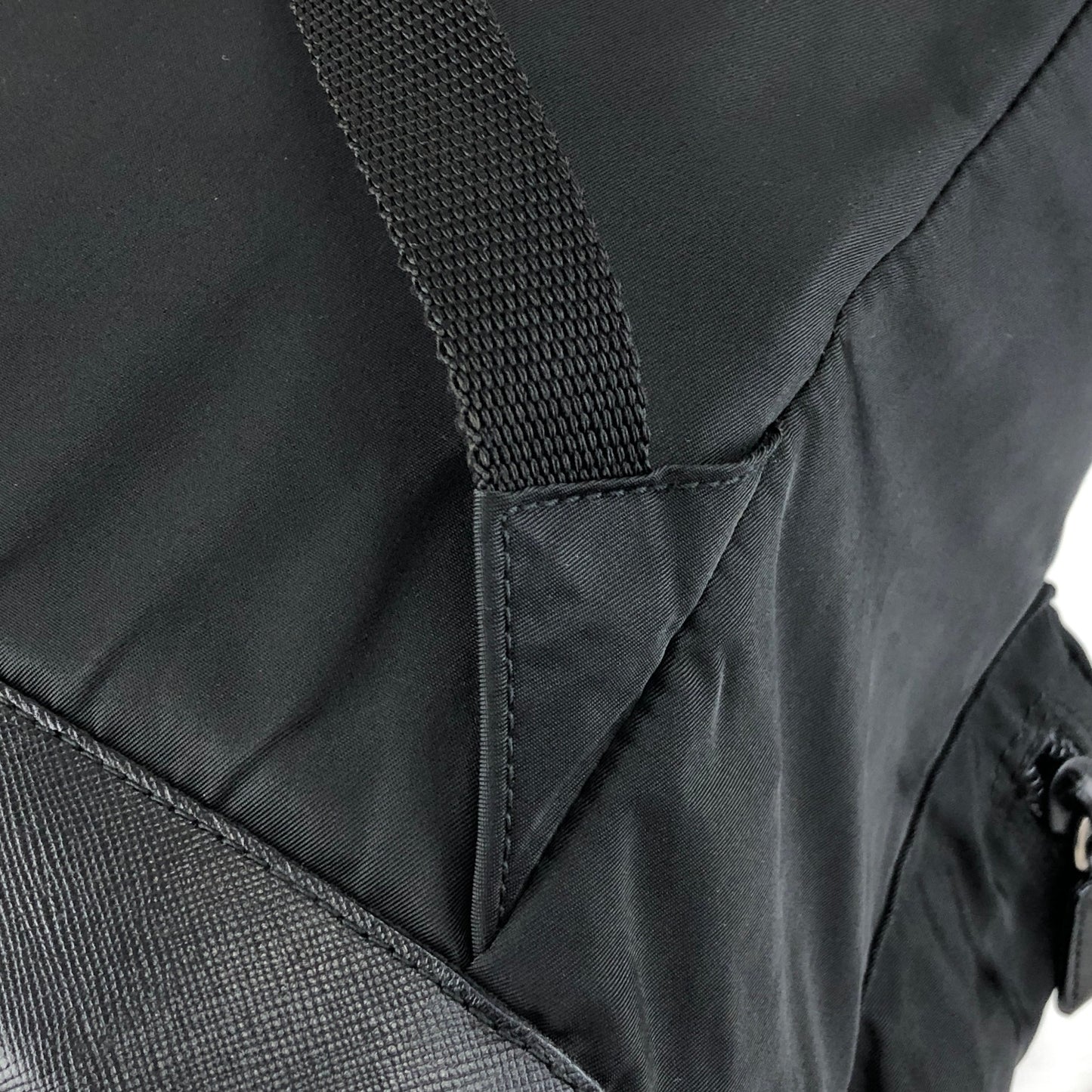 PRADA Tessuto Triangle Logo Front Buckle Double Pocket  Backpack Black Vintage ept4gf