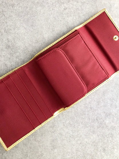 Christian Dior Logo Folded Wallet Gold Vintage fcvxty