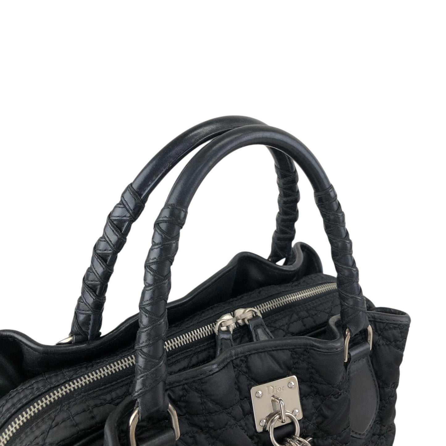 Christian Dior Charm Handbag Black Vintage ks7pis