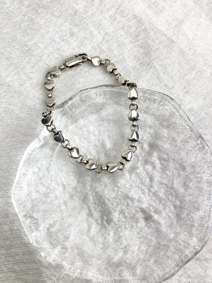 Tiffany & Co. Heart Motif Bracelet Silver Vintage y38d46