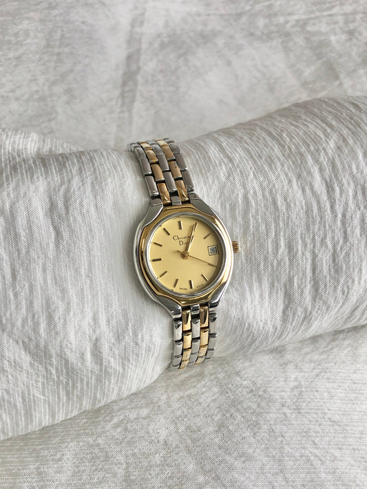 Christian Dior Quartz Watch Gold×Silver 3001 Vintage 3wb7km