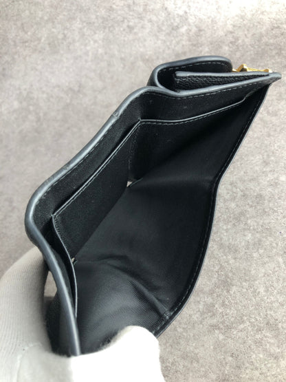Christian Dior Trifold Wallet Black 43-MA-0261 Vintage juppie
