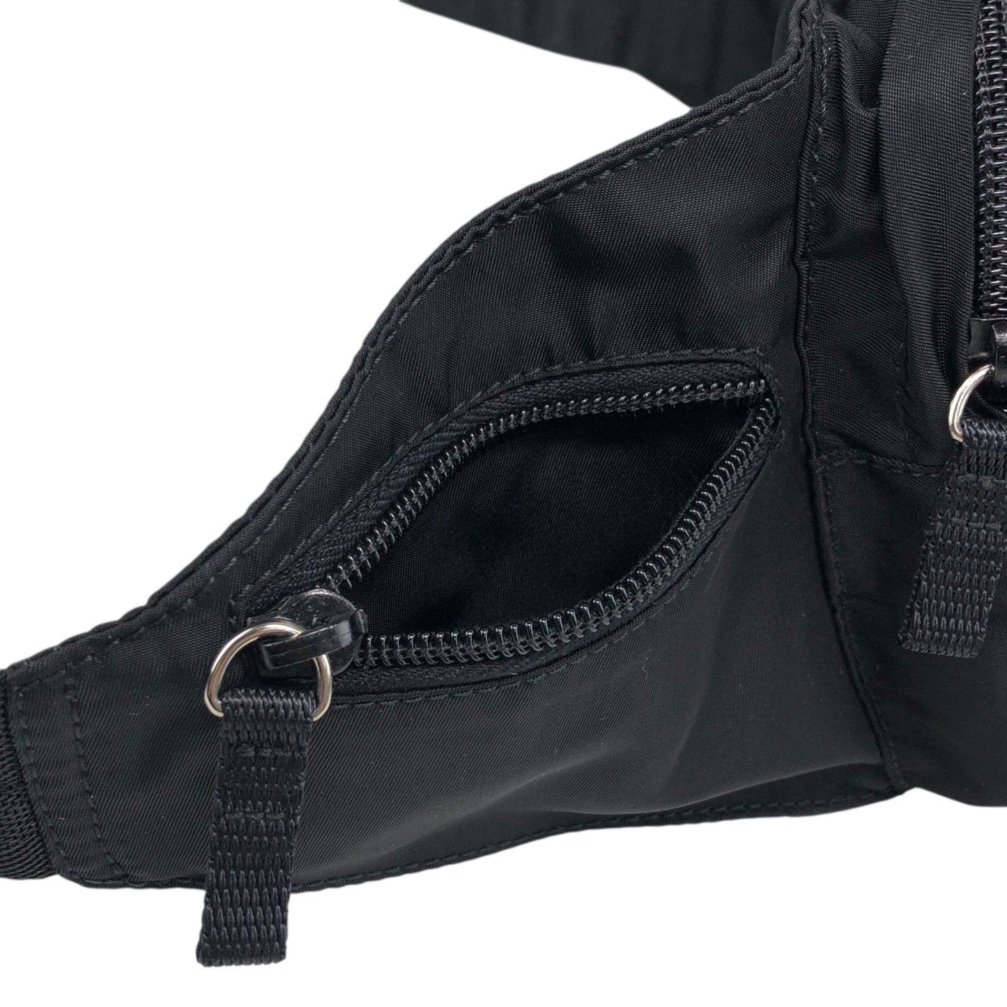 PRADA Tessuto Triangle Logo Sling bag Black V210 Vintage st4ma3