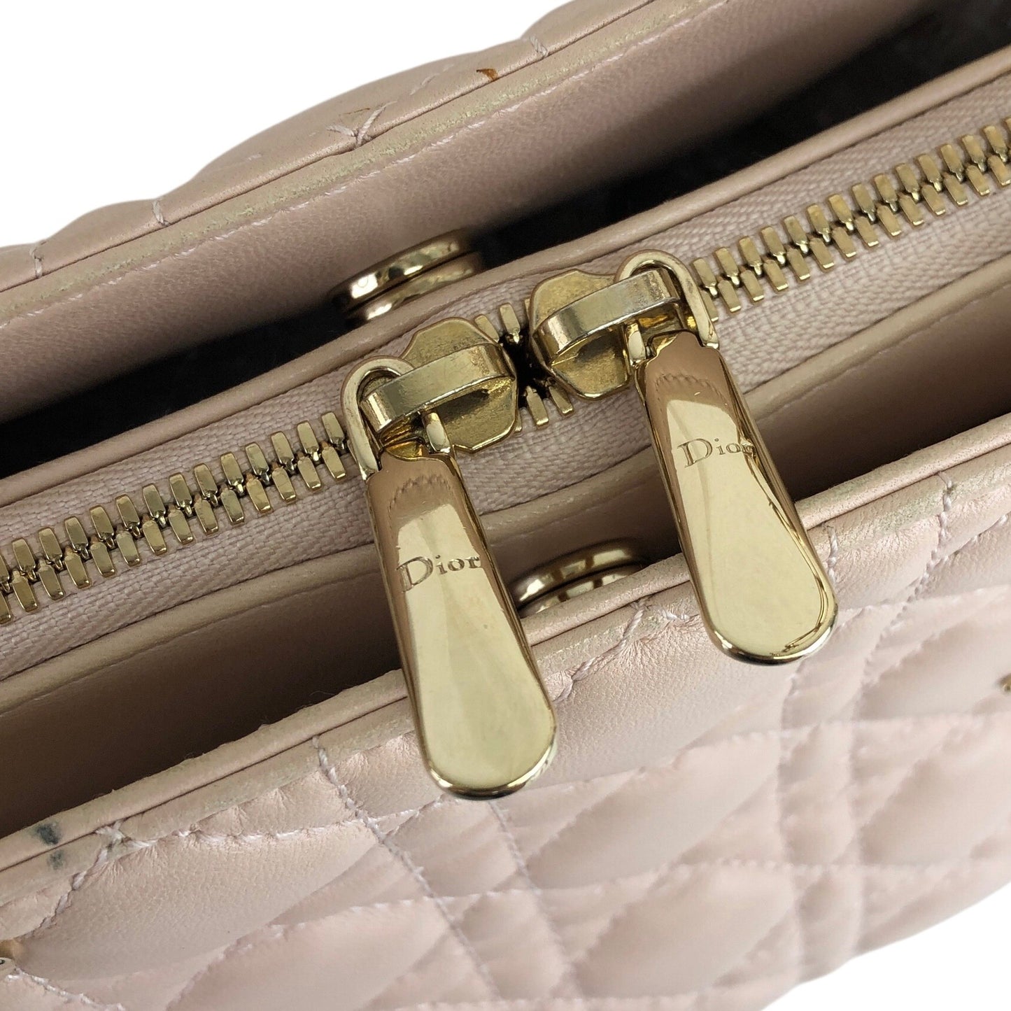 Christian Dior Cannage Chain Shoulder bag Pink Beige M0959 Vintage 5cuepw