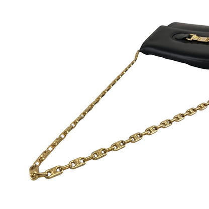 CELINE Blason Horse Bit Chain Shoulder bag Black Vintage zstzja