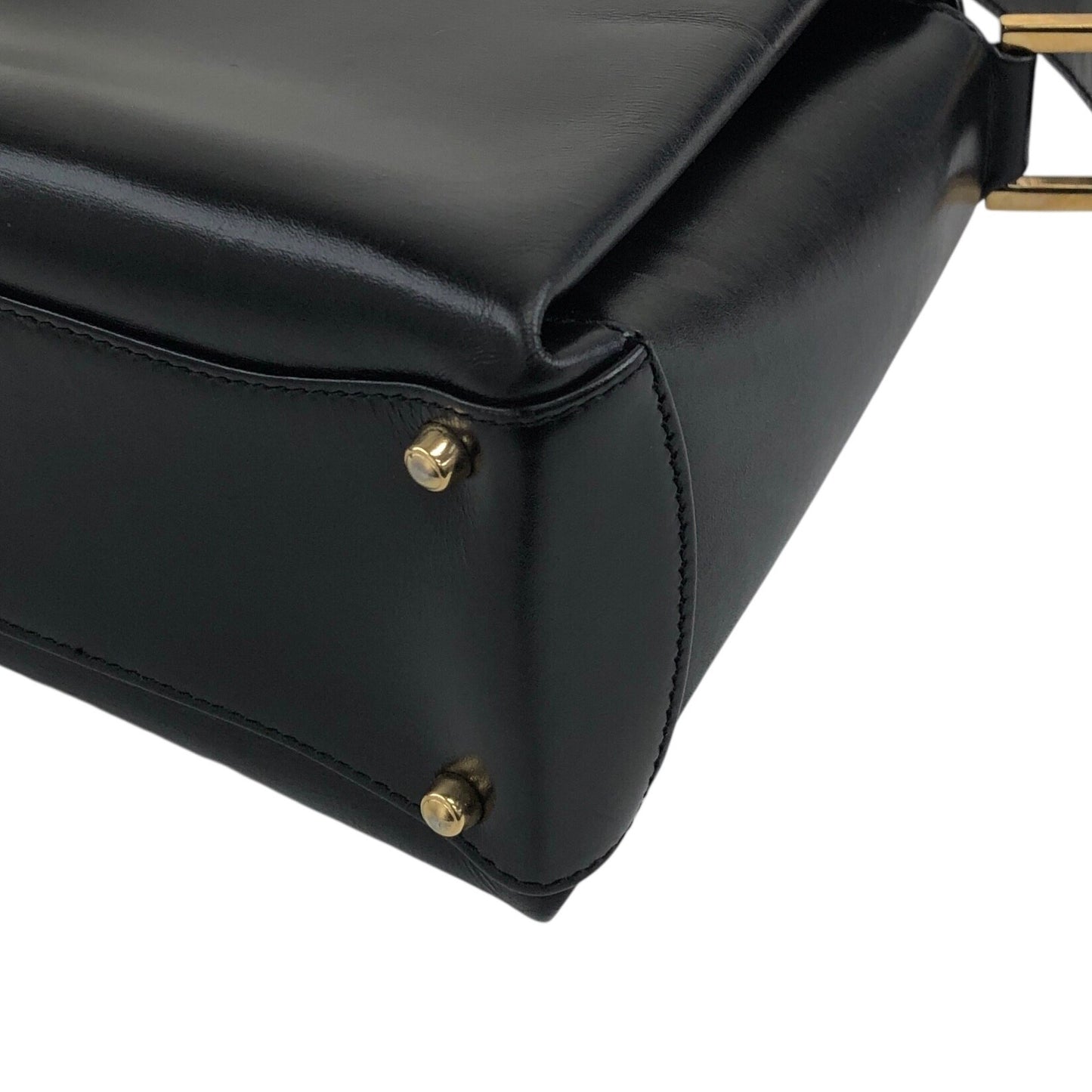 GUCCI Logo Handbag Vanity bag Black Vintage aitdmr