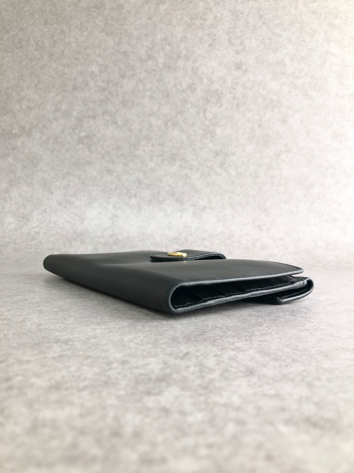 CELINE Blason Long Wallet Black Vintage 4g2ket