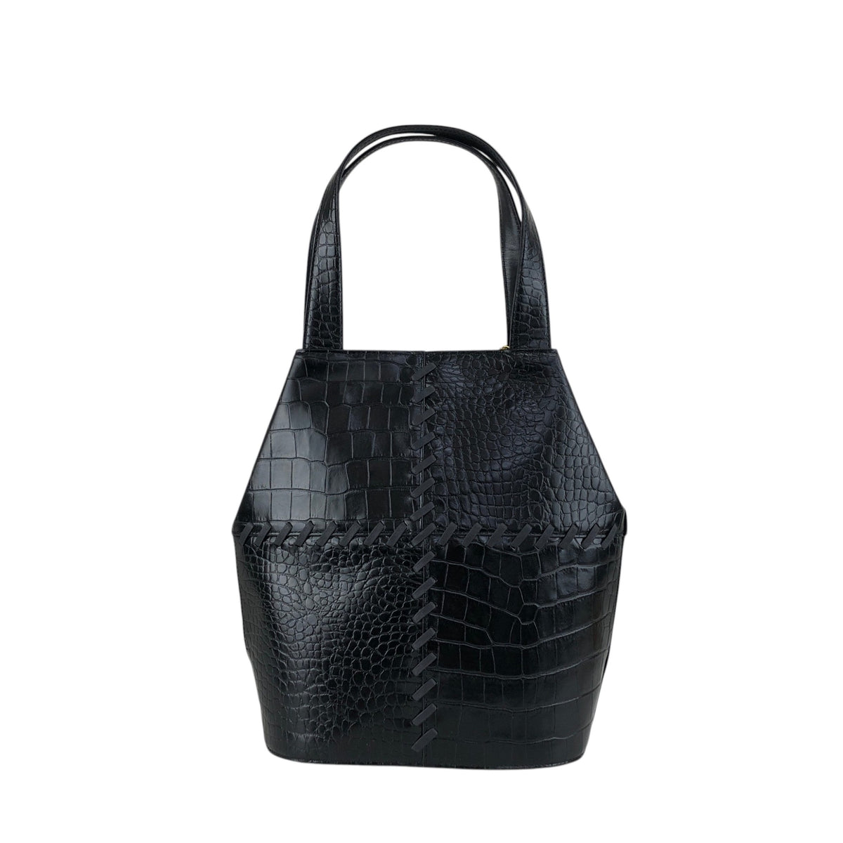 Yves Saint Laurent YSL Logo Cassandra Handbag Black Vintage hi7662