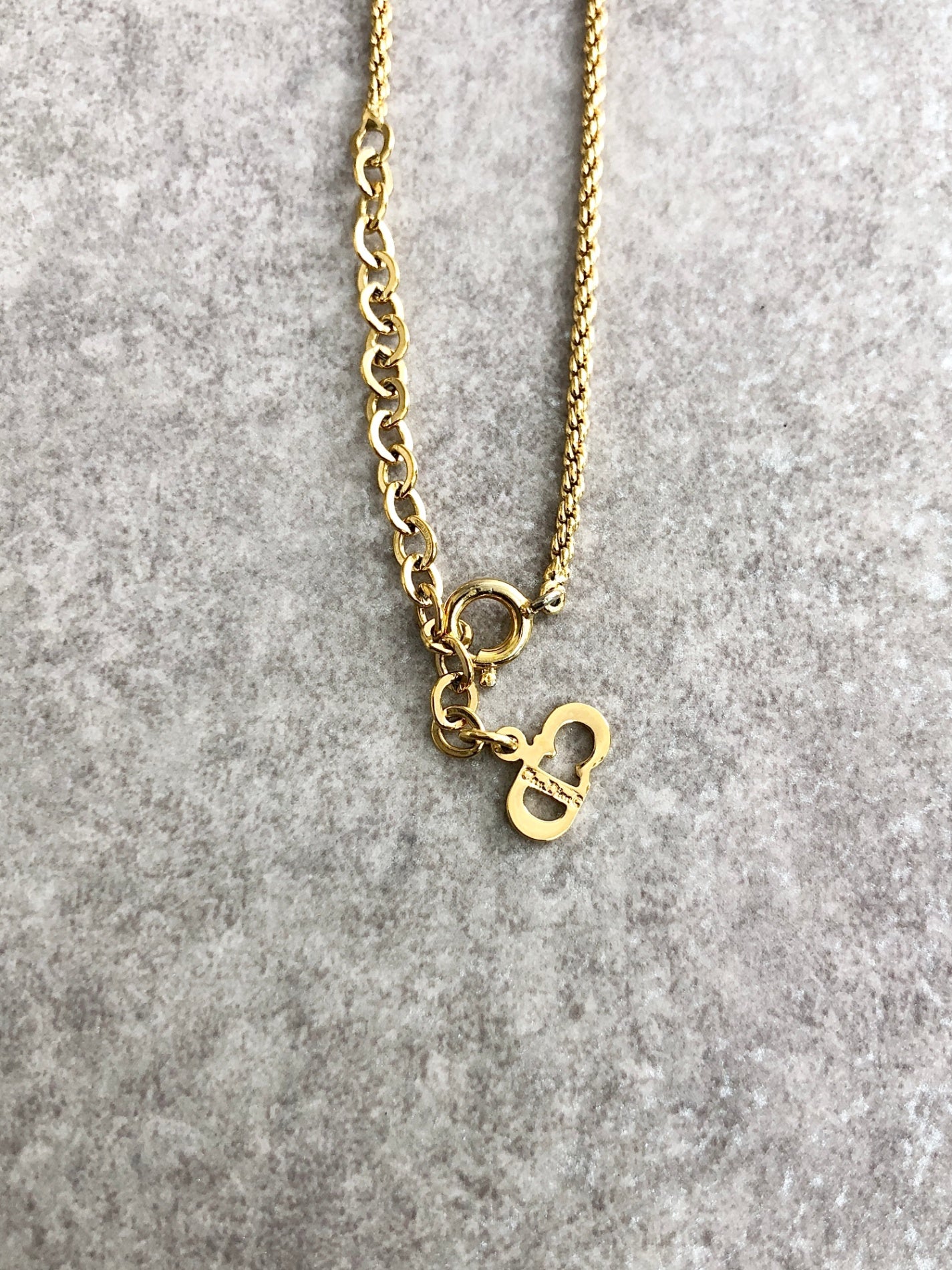 Christian Dior CD Logo Motif Necklace Gold Vintage 7z7frb