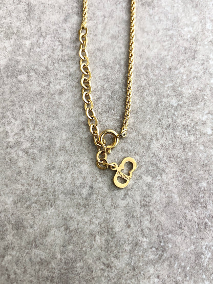 Christian Dior CD Logo Motif Necklace Gold Vintage 7z7frb