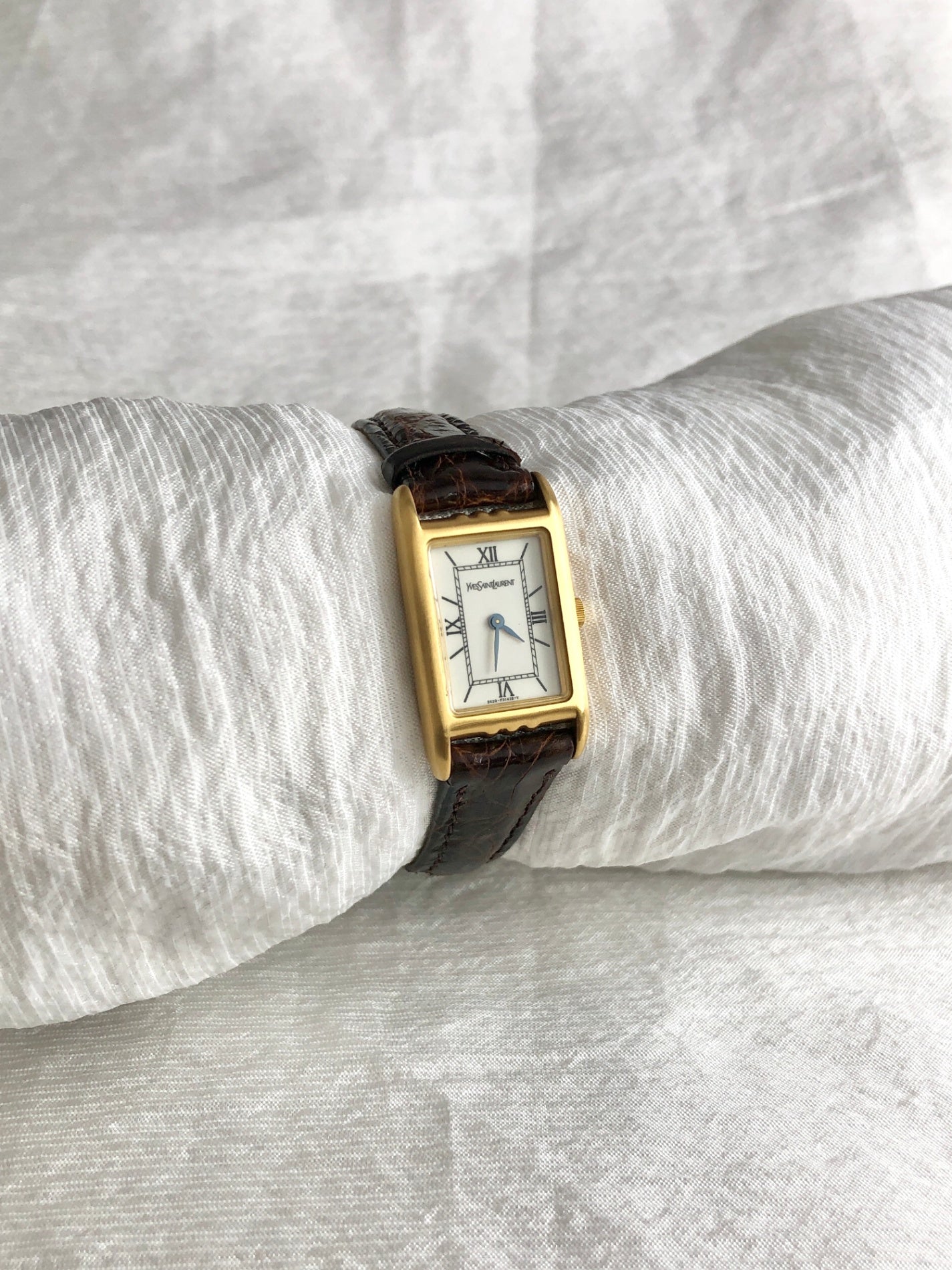 Yves Saint Laurent Watch Gold×Brown Vintage w83mtz