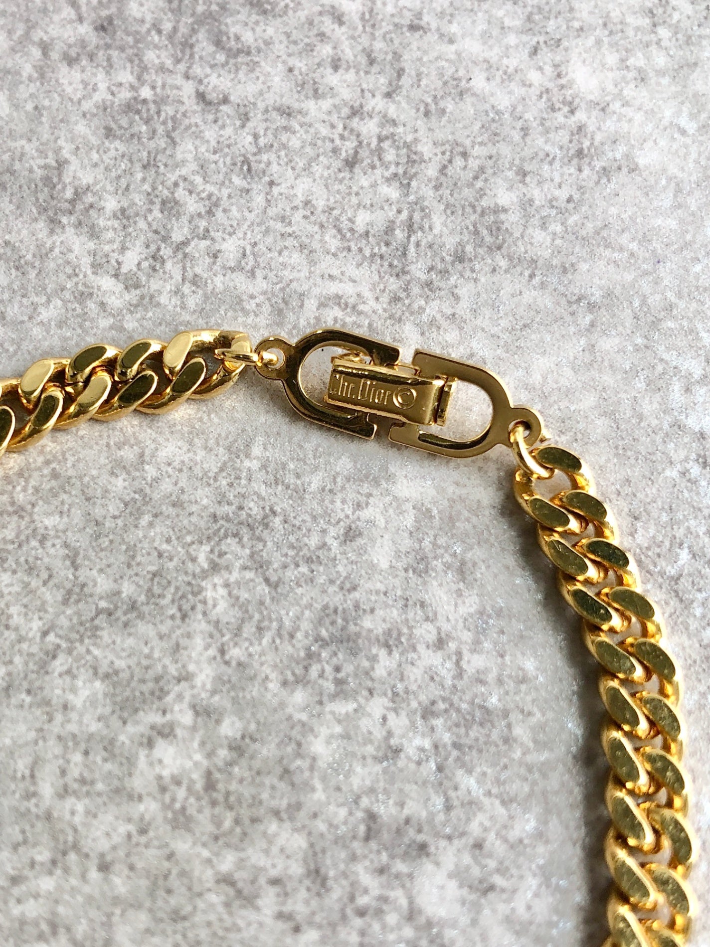 Christian Dior CD Logo Motif Rhinestone Bracelet Gold Vintage chgiwy