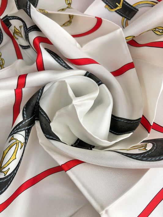 Cartier Silk Scarf Red Vintage vdtbax