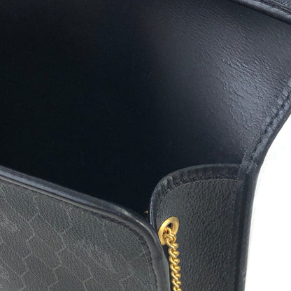 Christian Dior Logo Honeycomb Pattern Drawstring Chain Crossbody Shoulder bag Black Vintage fm82u8