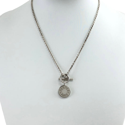 HERMES Serie Necklace Silver Vintage ewrgs4