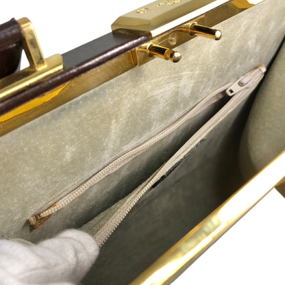 Christian Dior Metal Closure Two-way Handbag Shoulder bag Brown Vintage 2iixfe