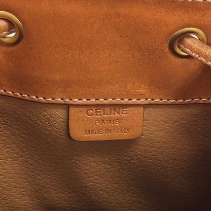 CELINE Macadam Blason Drawstring Shoulder bag Brown Vintage 2wtdcs