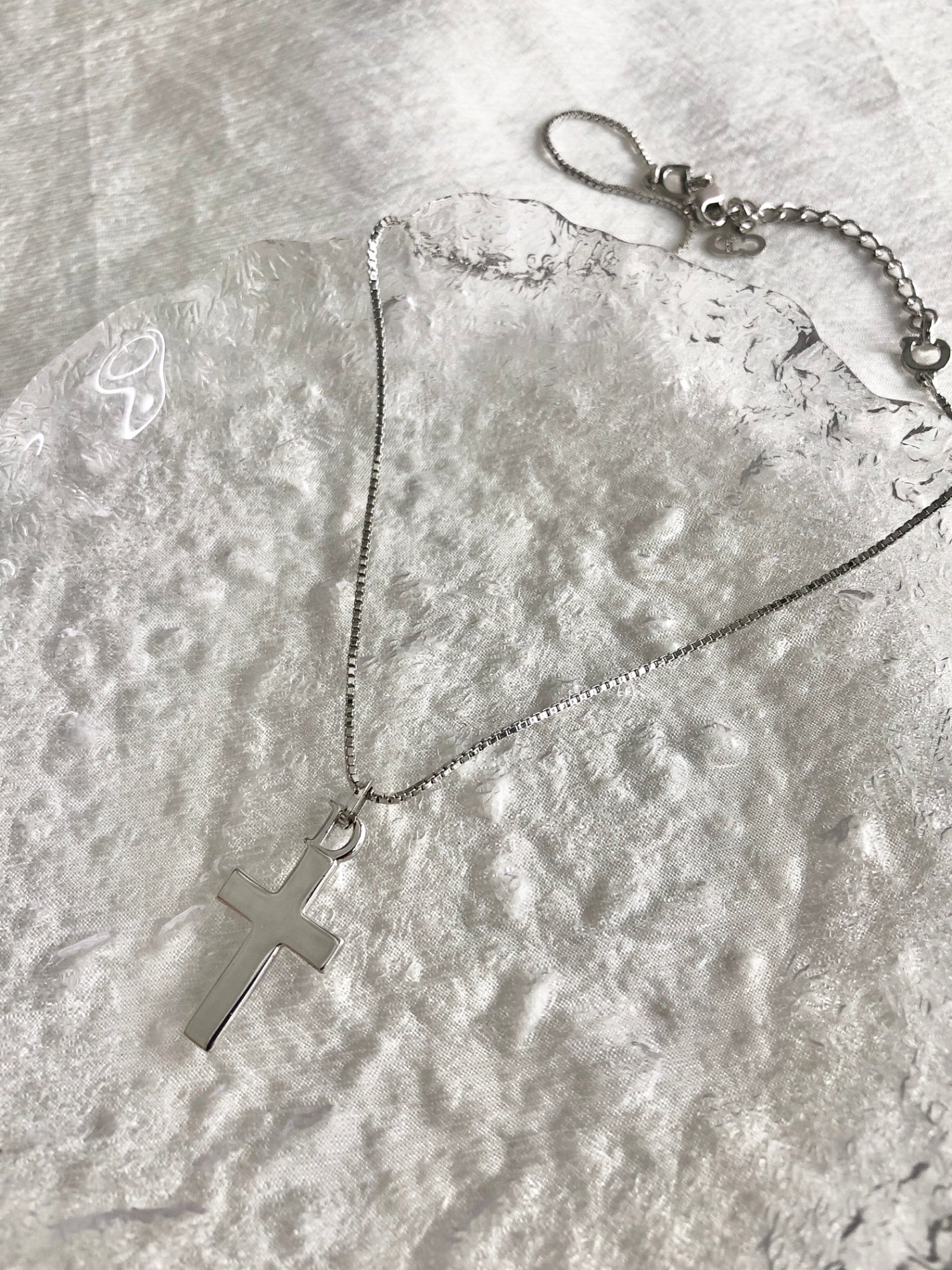 Christian Dior Cross Necklace Silver Vintage rxbzag