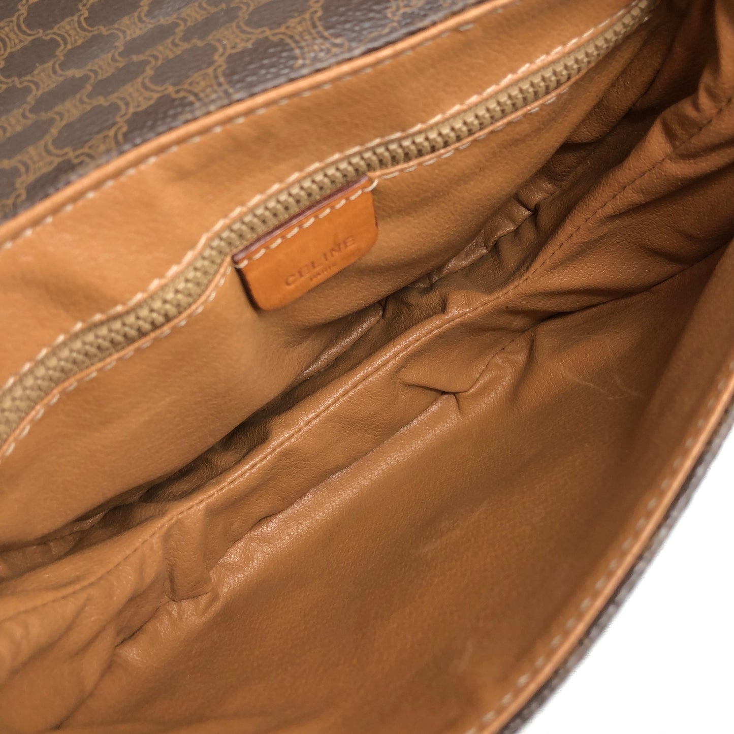 CELINE Macadam Blason Shoulder bag Brown Vintage ukvpkm