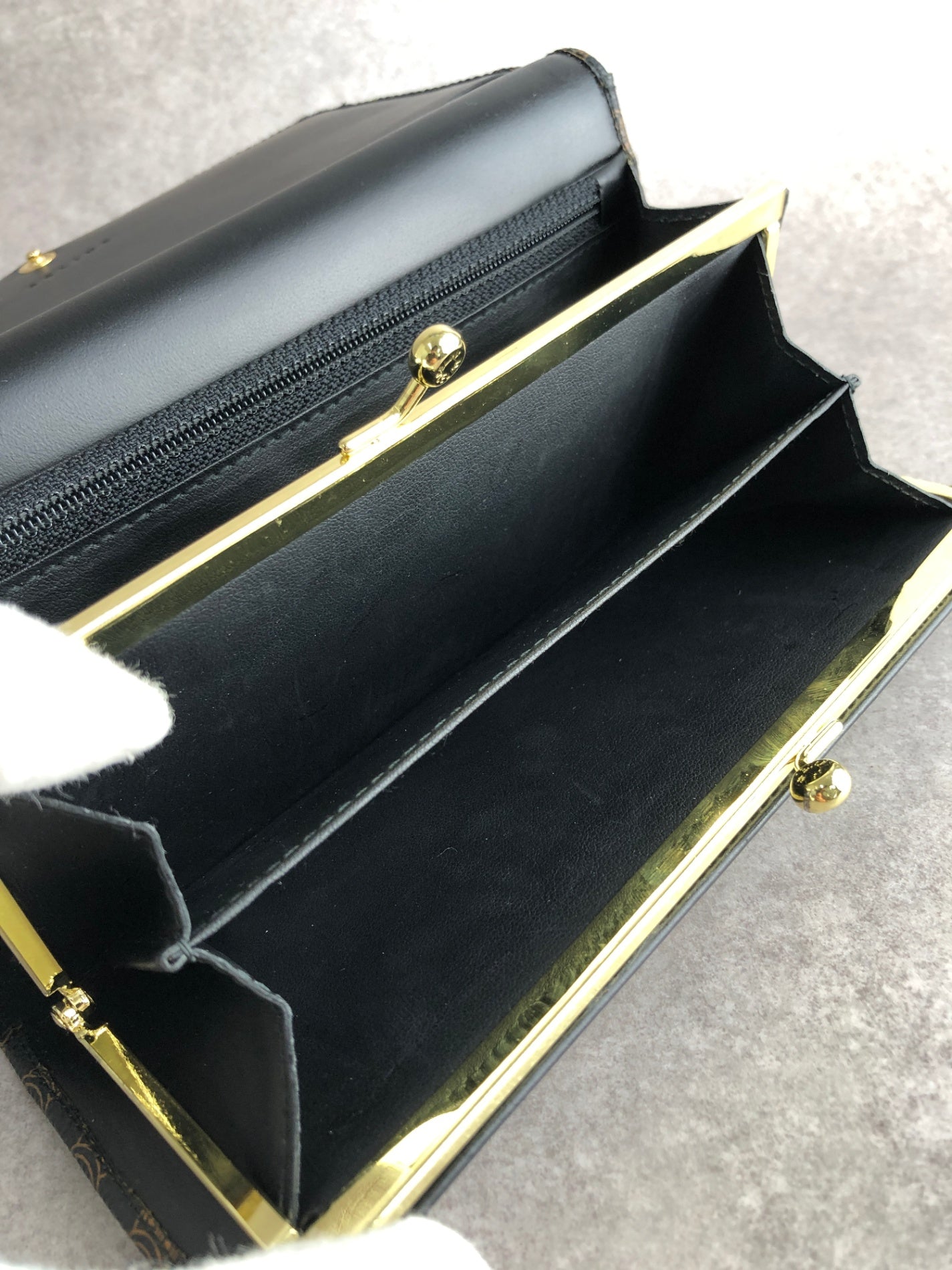 CELINE Macadam Long Wallet Black Vintage dv85f5